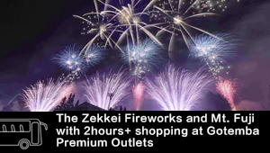 [1 day bus tour] The Zekkei Fireworks and Mt. Fuji with 2hours+ shopping at Gotemba Premium Outlets